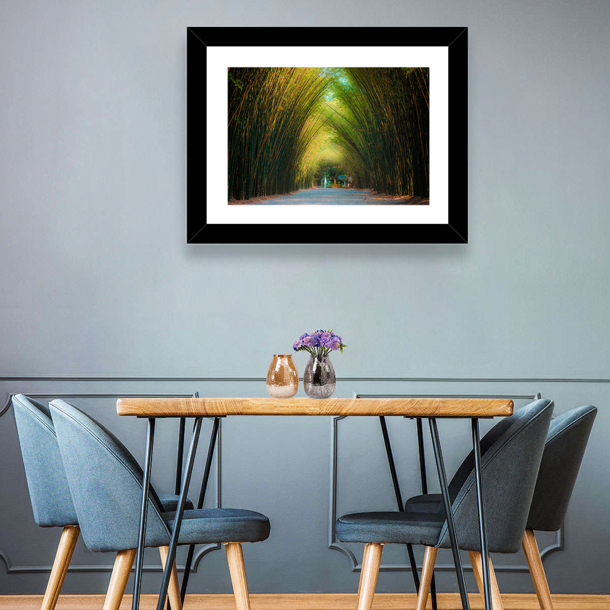 Arched Bamboo Tunnel Wall Art in a room, landscape