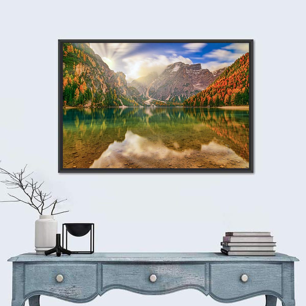 Lago Di Braies Sunrise Wall Art