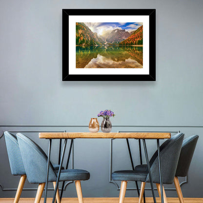 Lago Di Braies Sunrise Wall Art