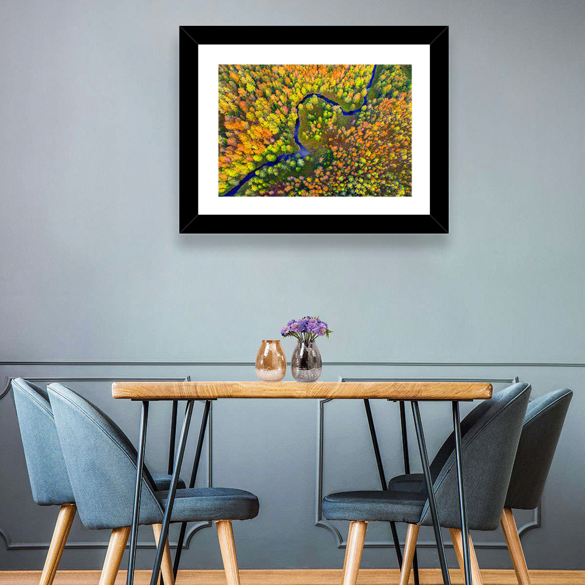 Winding Autumn River Wall Art