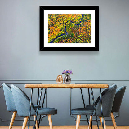 Winding Autumn River Wall Art