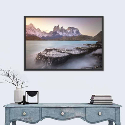 Cuernos Peaks Over Pehoe Lake Wall Art