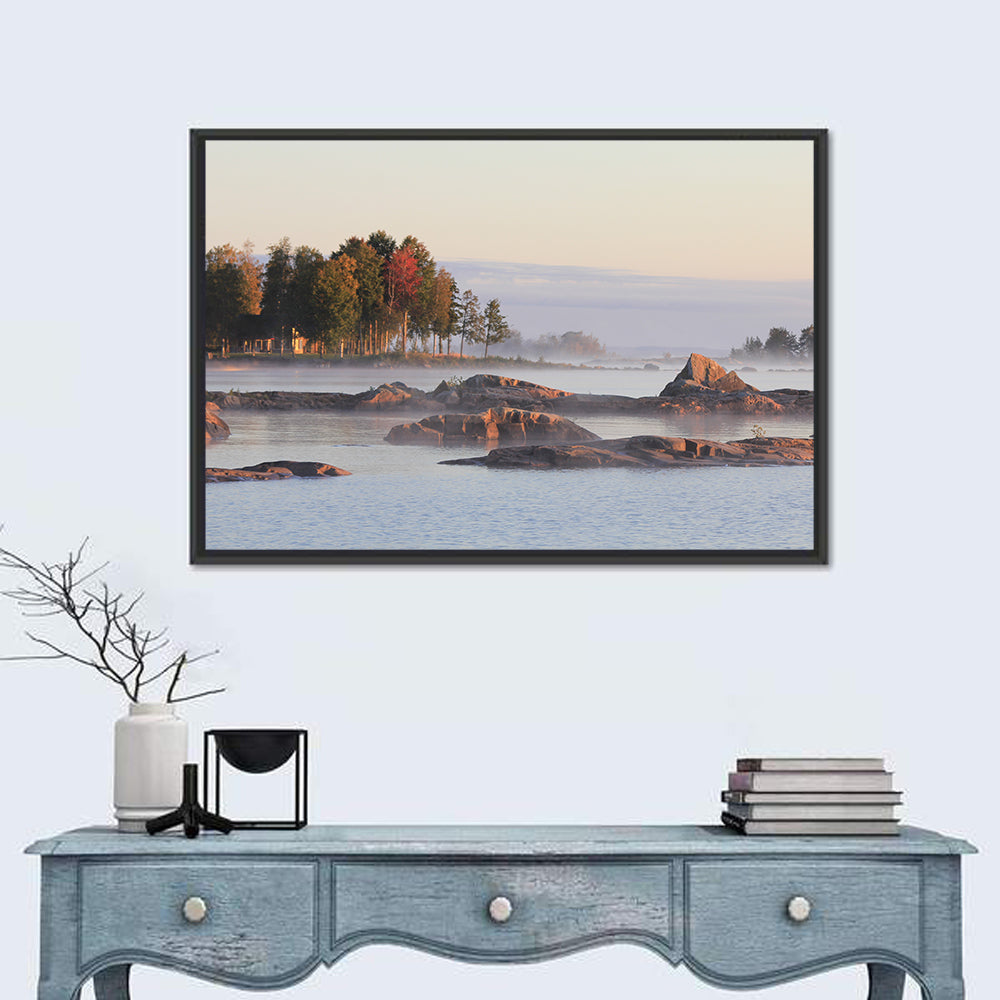 Lake Vanern Misty Shoreline Wall Art