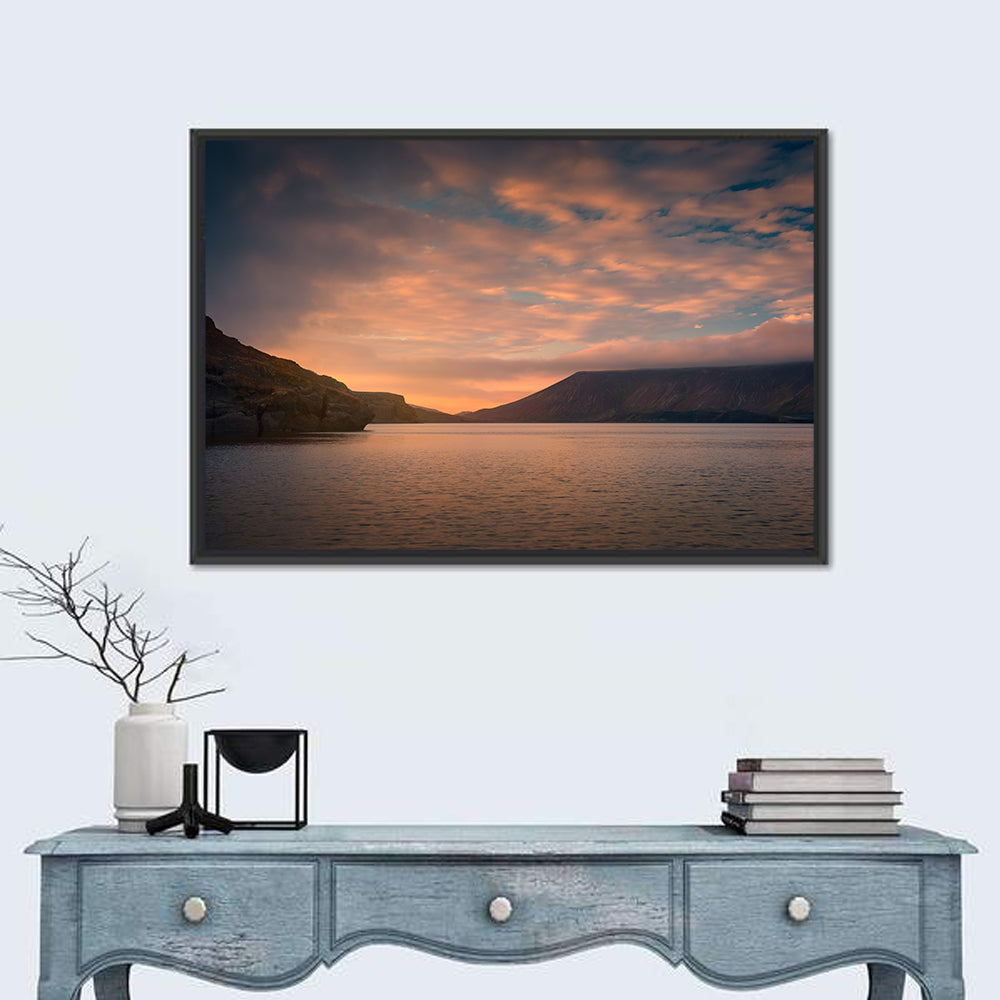Kleifarvatn Lake at Sunset Wall Art