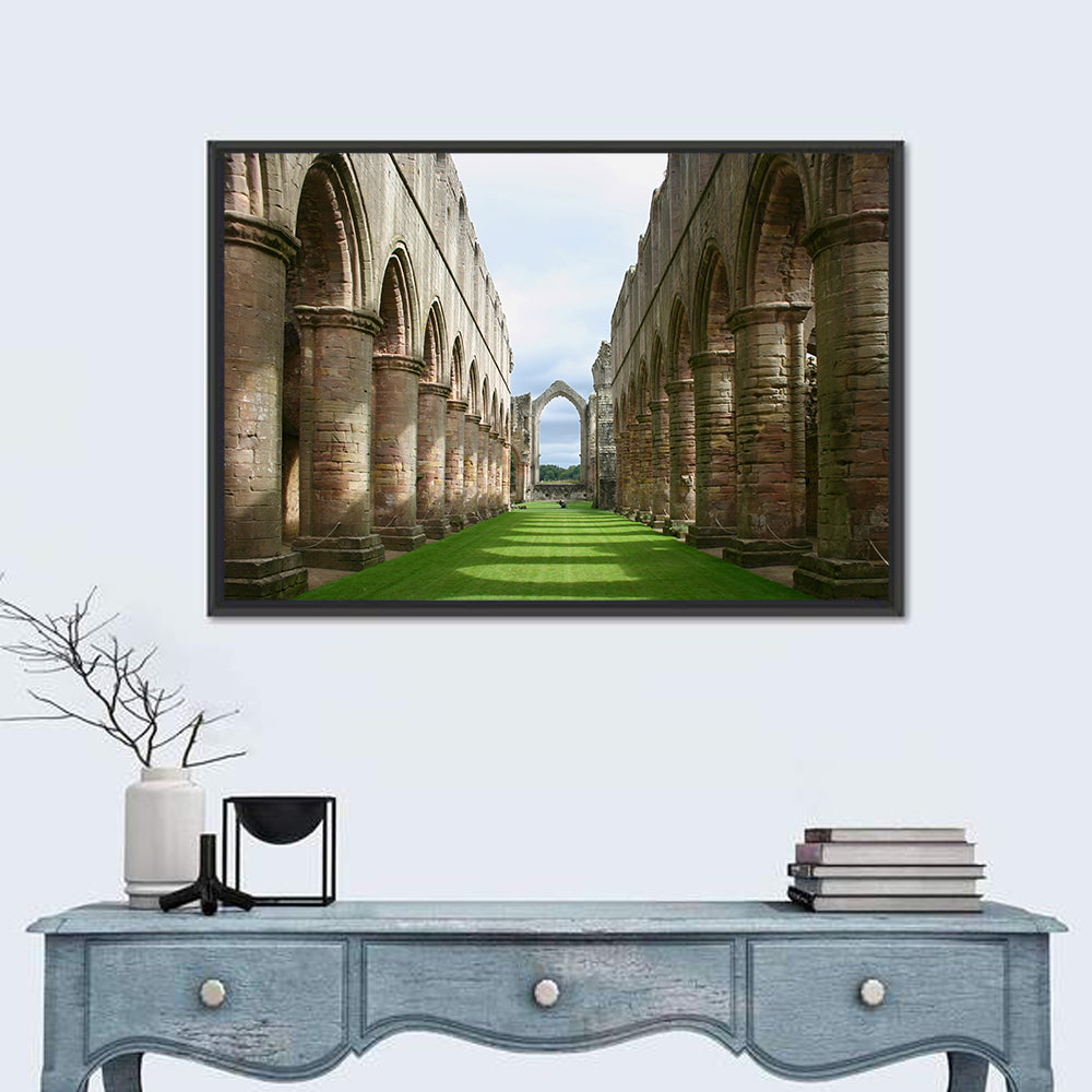 Fountains Abbey Ruins Grassy Nave View Wall Art