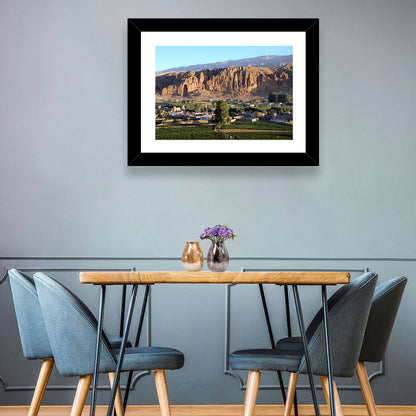 Bamiyan Valley Cliff Niche at Golden Hour Wall Art