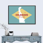 Delaware State Map Graphic Wall Art