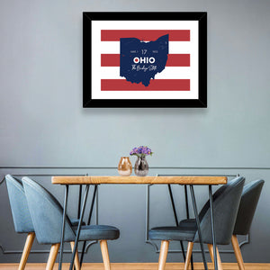 Ohio State Map Wall Art