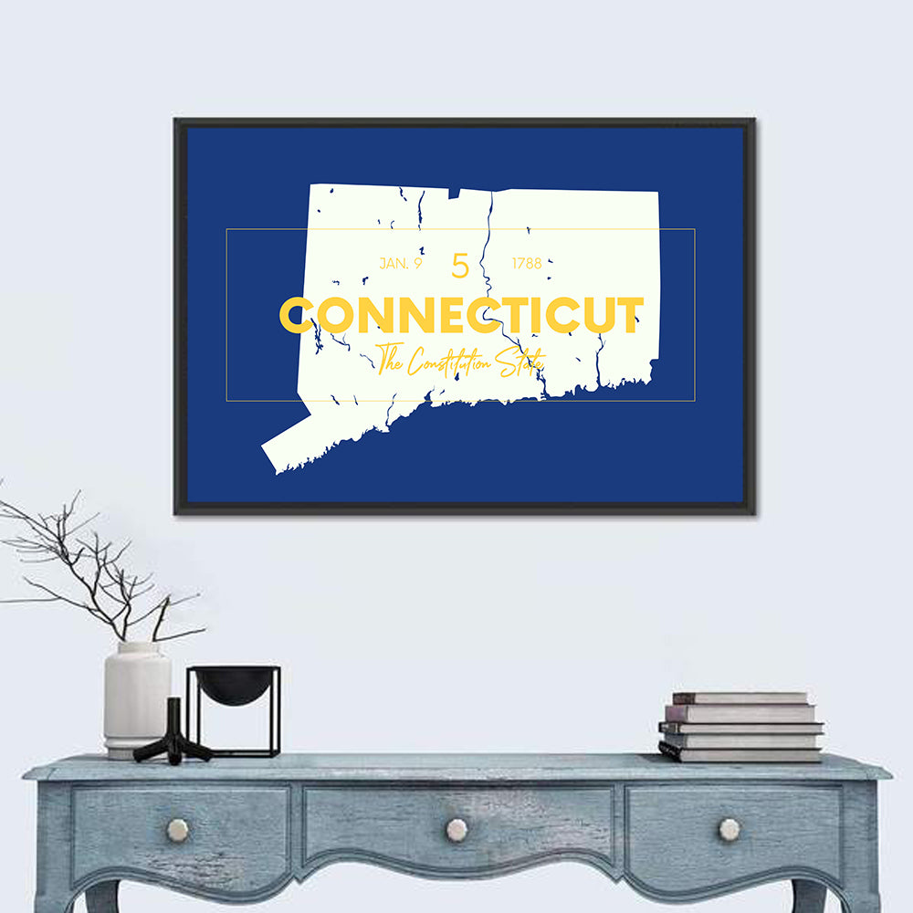 Connecticut State Silhouette Wall Art