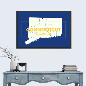 Connecticut State Map Wall Art