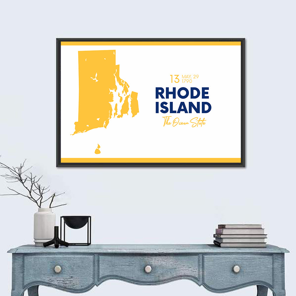 Rhode Island State Map Wall Art