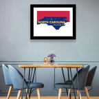 North Carolina Typographic Map Wall Art