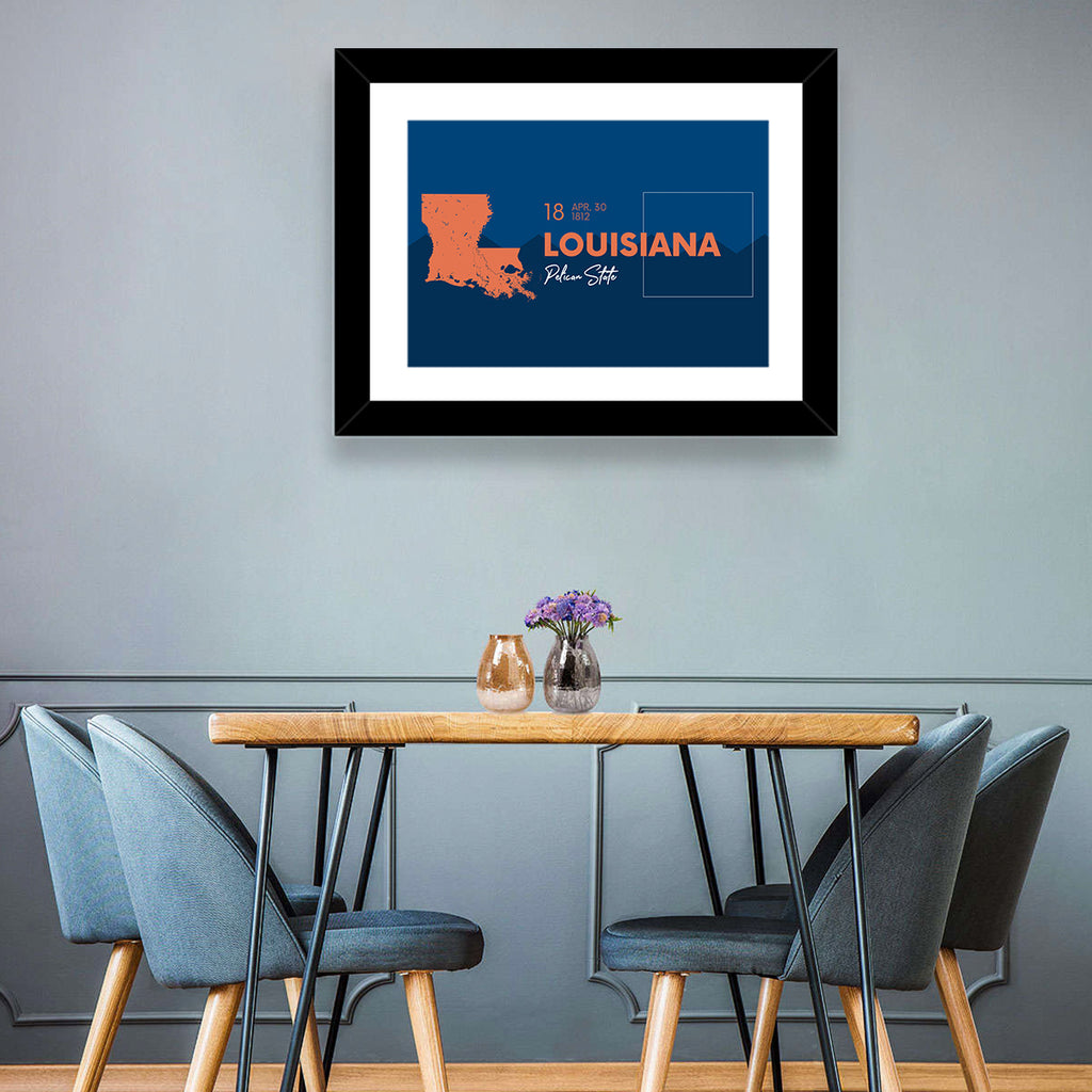 Louisiana Map, Pelican State Wall Art