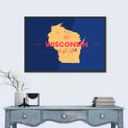 Badger State Map Wall Art