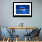 Michigan Shield Map Graphic Wall Art