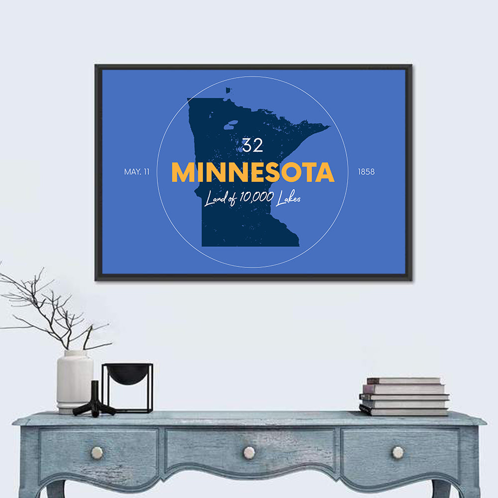 Minnesota State Outline Graphic Wall Art