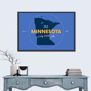 Minnesota State Map Wall Art