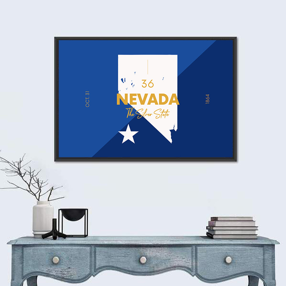 Nevada Map the Silver State Wall Art