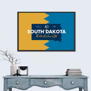 South Dakota State Map Wall Art