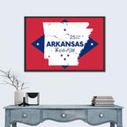 Patriotic Arkansas Map Wall Art