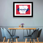 Patriotic Arkansas Map Wall Art