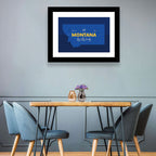 Montana Map Typography Big Sky Country Wall Art