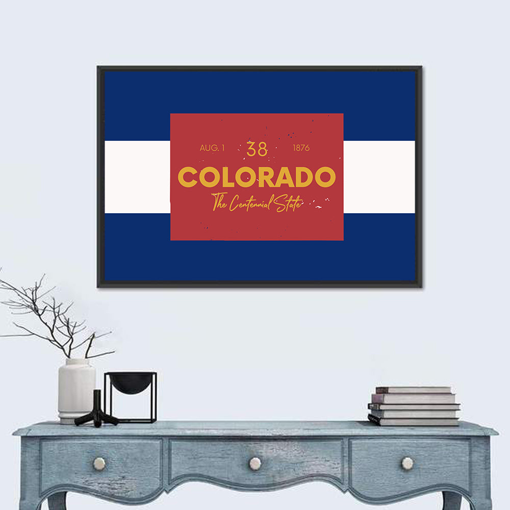 Colorado State Flag Map Wall Art