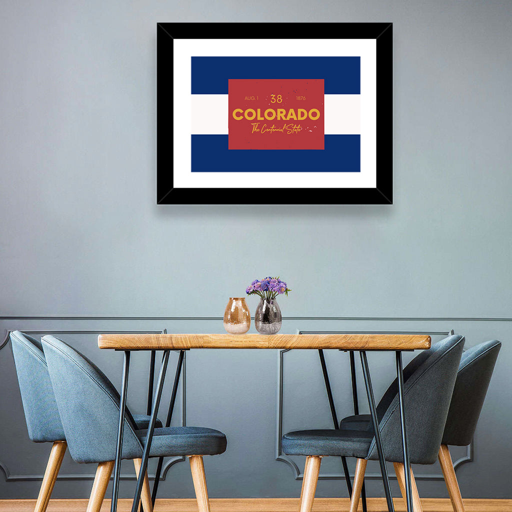 Colorado State Flag Map Wall Art