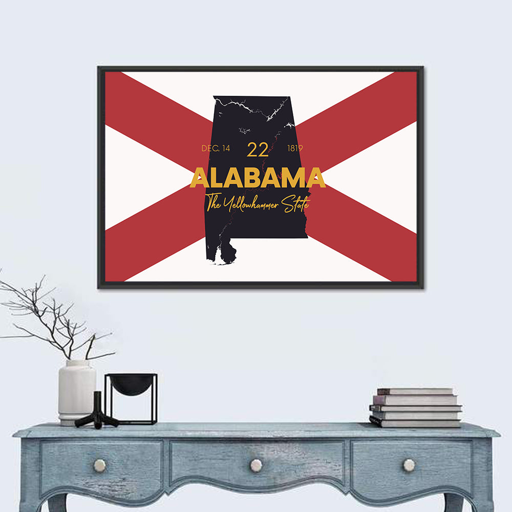 Alabama State Map Wall Art
