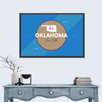 Oklahoma State Medallion Map Wall Art