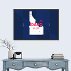 Idaho Gem State Map Wall Art