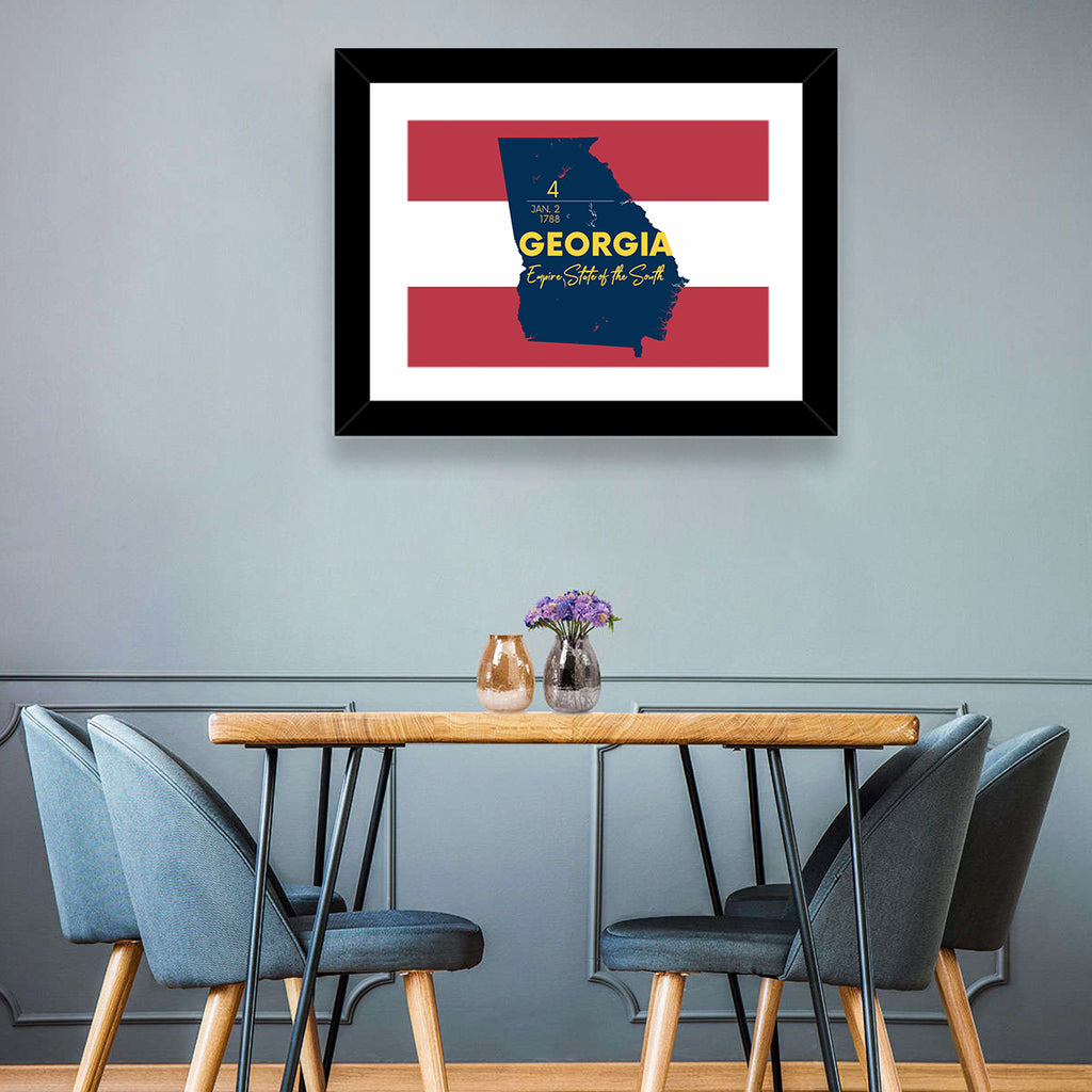 Georgia Silhouette Map Wall Art