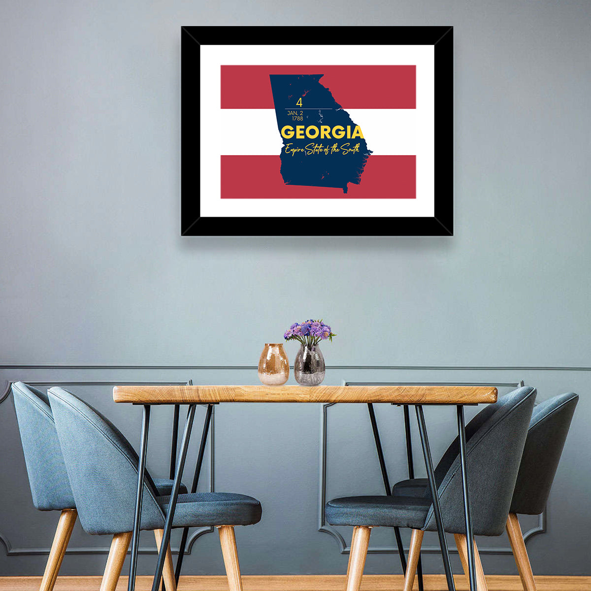 Georgia Silhouette Map Wall Art