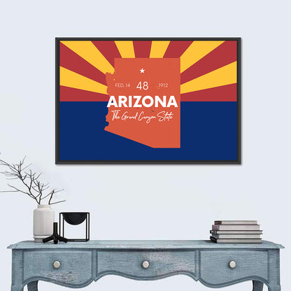 Arizona Sunburst Map Wall Art