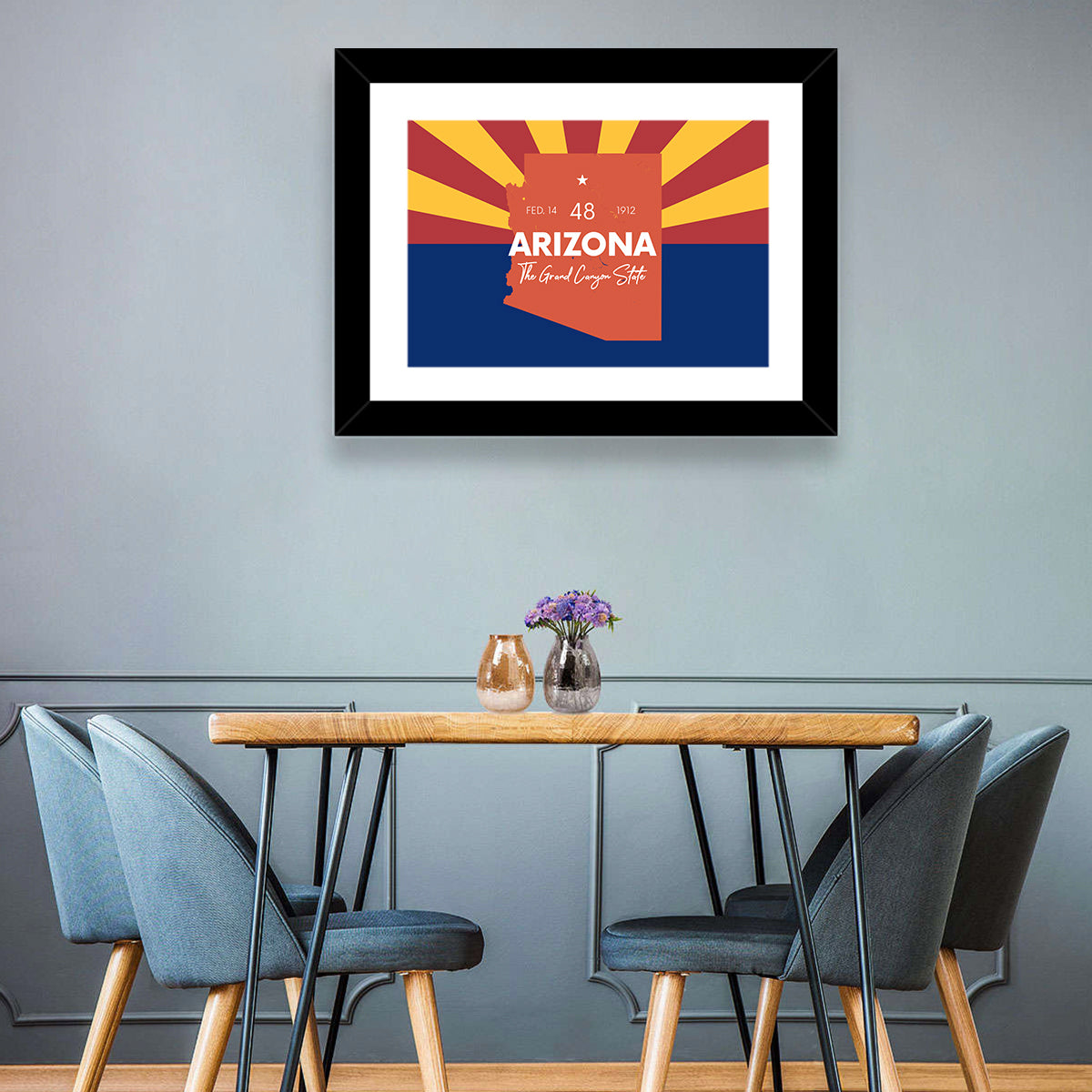 Arizona Sunburst Map Wall Art