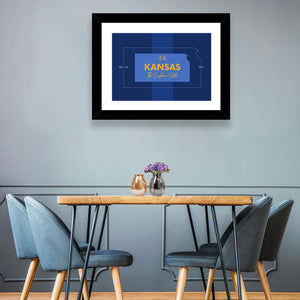 Kansas State Map Wall Art