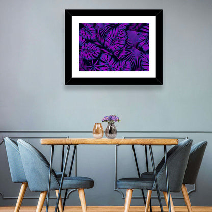 Violet Tropical Leaves Wall Art