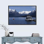 Lake Nahuel Huapi Catamaran and Snow-capped Mountains Wall Art