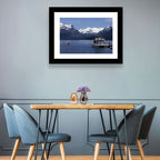 Lake Nahuel Huapi Catamaran and Snow-capped Mountains Wall Art