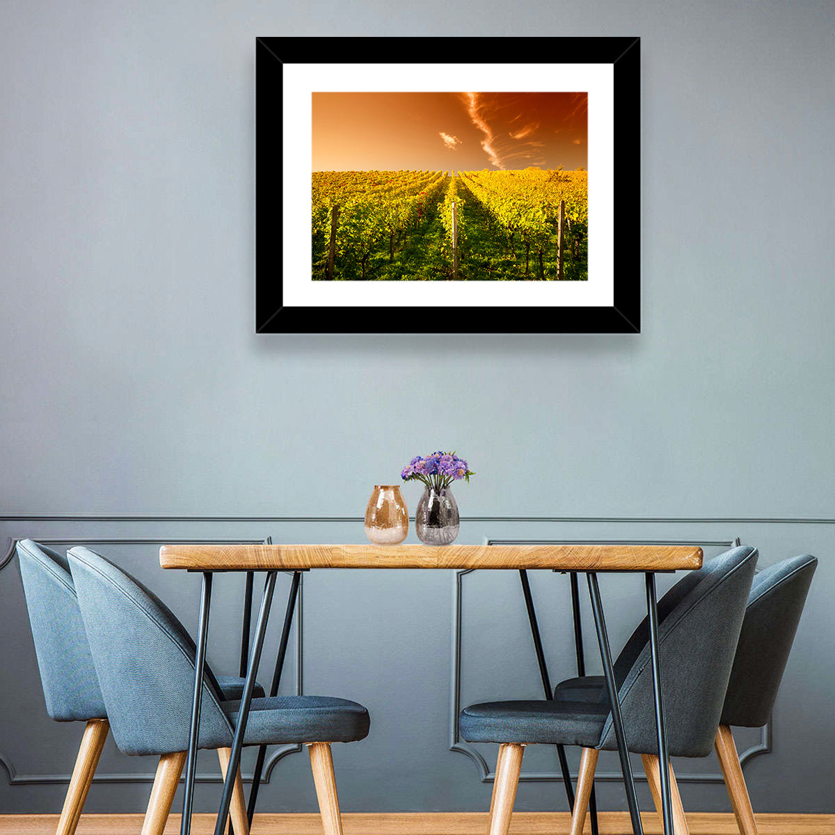 Wineyard Sunset Wall Art