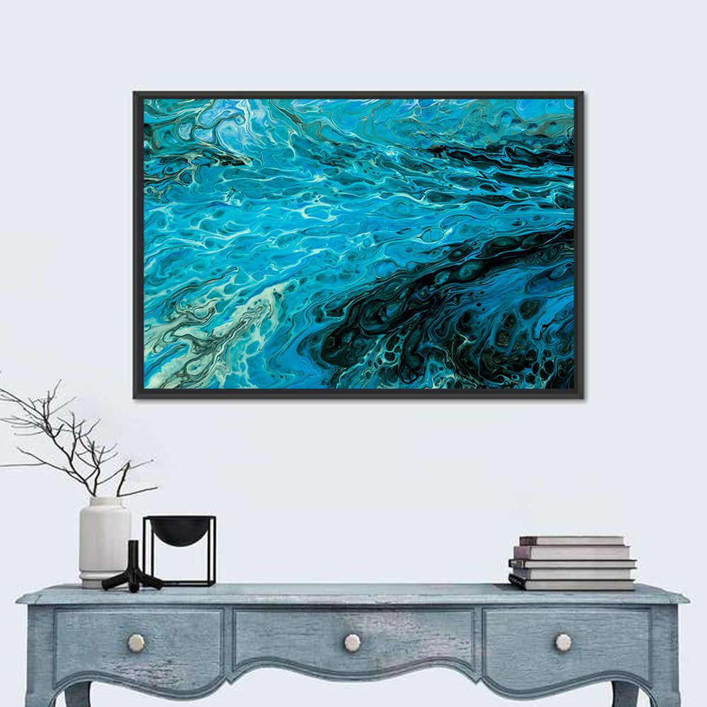 Liquid Marble Blue Abstract Wall Art
