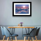 Sunset Above Snowy Mountains Wall Art