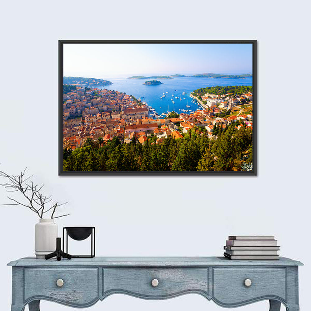 Hvar Harbor Aerial View Wall Art