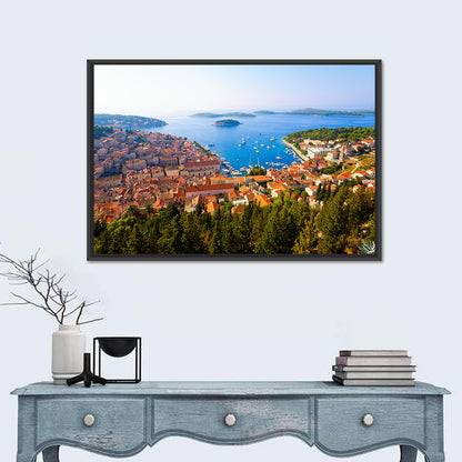 Hvar Harbor Aerial View Wall Art