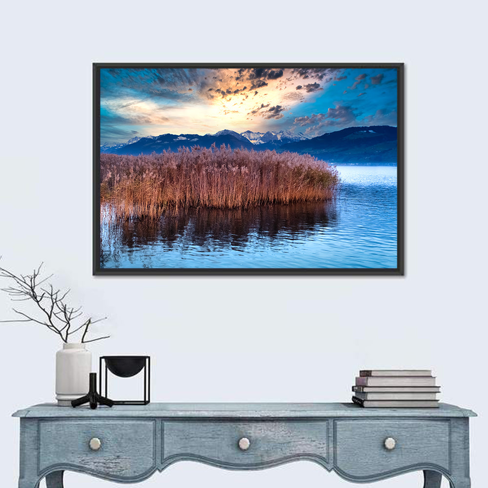 Lake Obersee Reeds at Dusk Wall Art