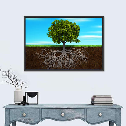 Tree Roots Cross-section Illustration Wall Art