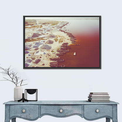 Lake Retba Shoreline Aerial Wall Art