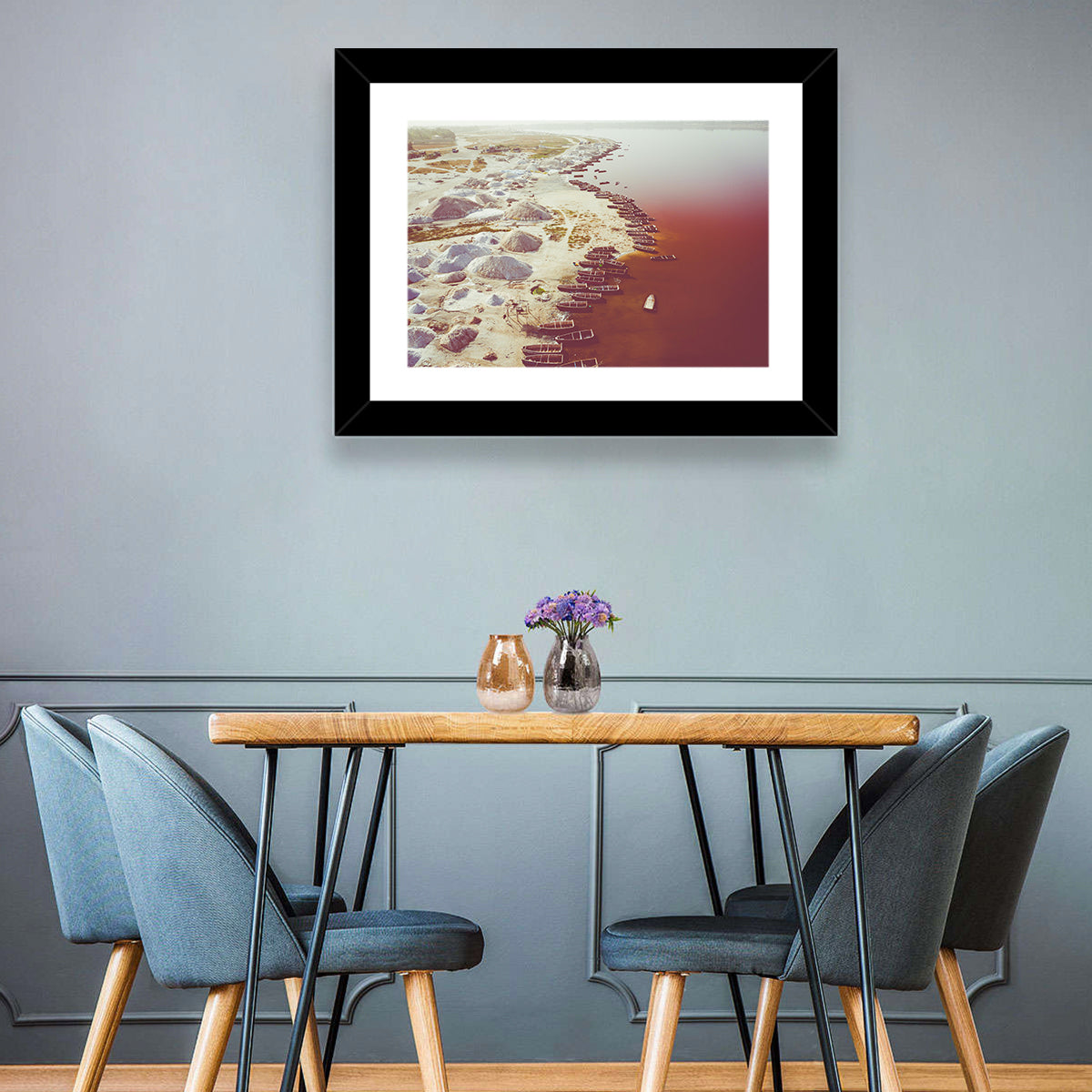 Lake Retba Shoreline Aerial Wall Art