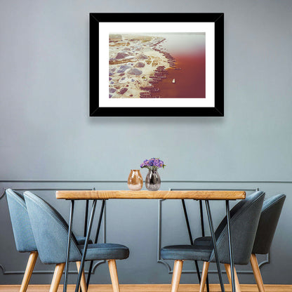 Lake Retba Shoreline Aerial Wall Art