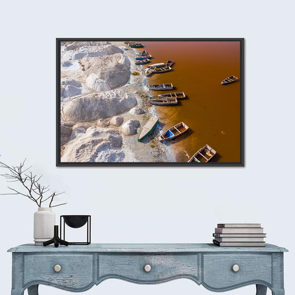 Lac Rose Boats and Salt Mounds Wall Art